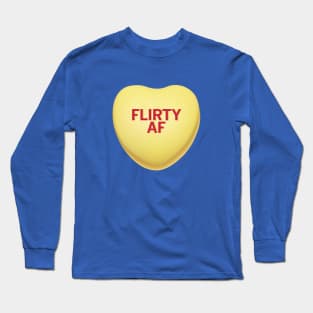 Flirty AF Valentine's Day Candy Heart Shirt Long Sleeve T-Shirt